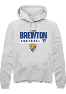 Davin Brewton  Rally Pitt Panthers Mens White NIL Stacked Box Long Sleeve Hoodie