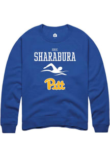Eric Sharabura  Rally Pitt Panthers Mens Blue NIL Sport Icon Long Sleeve Crew Sweatshirt