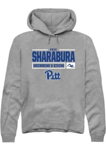 Eric Sharabura  Rally Pitt Panthers Mens Graphite NIL Stacked Box Long Sleeve Hoodie