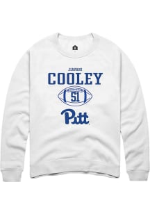 Jiavani Cooley  Rally Pitt Panthers Mens White NIL Sport Icon Long Sleeve Crew Sweatshirt