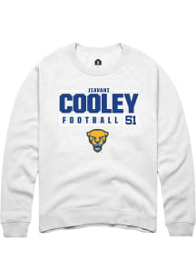 Jiavani Cooley  Rally Pitt Panthers Mens White NIL Stacked Box Long Sleeve Crew Sweatshirt