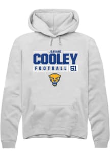 Jiavani Cooley  Rally Pitt Panthers Mens White NIL Stacked Box Long Sleeve Hoodie