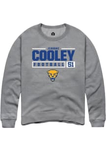 Jiavani Cooley  Rally Pitt Panthers Mens Graphite NIL Stacked Box Long Sleeve Crew Sweatshirt
