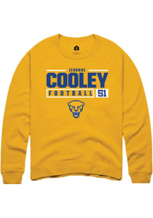 Jiavani Cooley  Rally Pitt Panthers Mens Gold NIL Stacked Box Long Sleeve Crew Sweatshirt