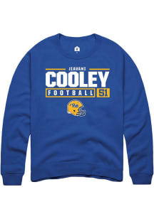 Jiavani Cooley  Rally Pitt Panthers Mens Blue NIL Stacked Box Long Sleeve Crew Sweatshirt