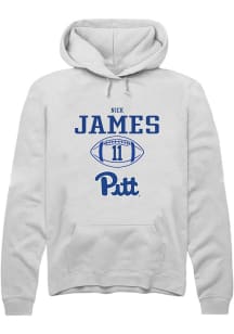Nick James  Rally Pitt Panthers Mens White NIL Sport Icon Long Sleeve Hoodie