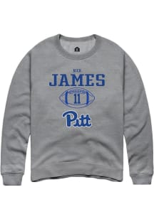 Nick James  Rally Pitt Panthers Mens Graphite NIL Sport Icon Long Sleeve Crew Sweatshirt