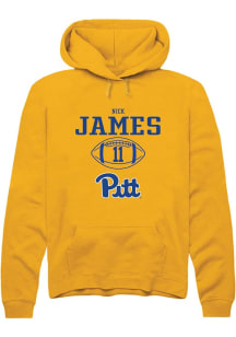 Nick James  Rally Pitt Panthers Mens Gold NIL Sport Icon Long Sleeve Hoodie