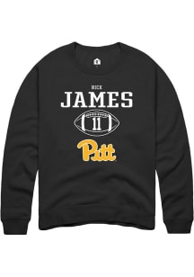 Nick James  Rally Pitt Panthers Mens Black NIL Sport Icon Long Sleeve Crew Sweatshirt