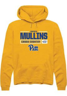 Sophie Mullins  Rally Pitt Panthers Mens Gold NIL Stacked Box Long Sleeve Hoodie