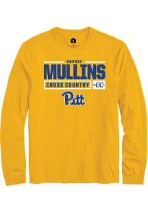 Sophie Mullins  Pitt Panthers Gold Rally NIL Stacked Box Long Sleeve T Shirt