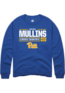 Sophie Mullins  Rally Pitt Panthers Mens Blue NIL Stacked Box Long Sleeve Crew Sweatshirt