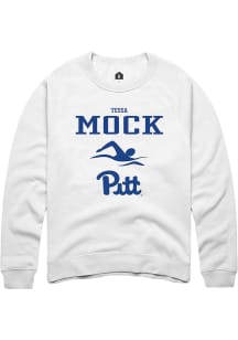 Tessa Mock  Rally Pitt Panthers Mens White NIL Sport Icon Long Sleeve Crew Sweatshirt