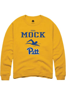 Tessa Mock  Rally Pitt Panthers Mens Gold NIL Sport Icon Long Sleeve Crew Sweatshirt