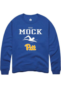 Tessa Mock  Rally Pitt Panthers Mens Blue NIL Sport Icon Long Sleeve Crew Sweatshirt