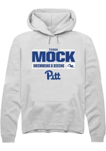 Tessa Mock  Rally Pitt Panthers Mens White NIL Stacked Box Long Sleeve Hoodie