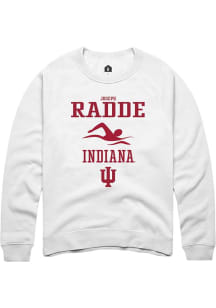 Joseph Radde  Rally Indiana Hoosiers Mens White NIL Sport Icon Long Sleeve Crew Sweatshirt