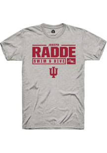 Joseph Radde  Indiana Hoosiers Ash Rally NIL Stacked Box Short Sleeve T Shirt