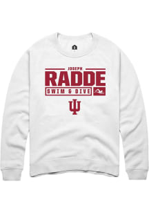 Joseph Radde  Rally Indiana Hoosiers Mens White NIL Stacked Box Long Sleeve Crew Sweatshirt