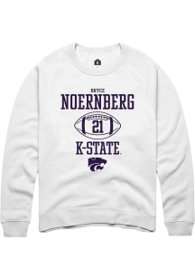 Bryce Noernberg  Rally K-State Wildcats Mens White Football NIL Sport Icon Long Sleeve Crew Sweats..