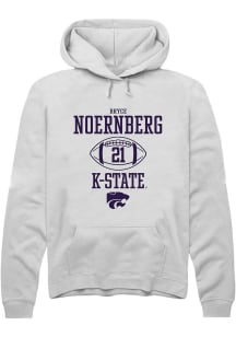 Bryce Noernberg  Rally K-State Wildcats Mens White Football NIL Sport Icon Long Sleeve Hoodie