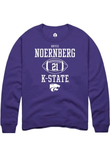 Bryce Noernberg  Rally K-State Wildcats Mens Purple Football NIL Sport Icon Long Sleeve Crew Sweat..