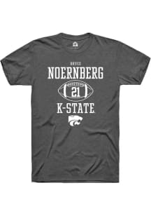 Bryce Noernberg  K-State Wildcats Dark Grey Rally Football NIL Sport Icon Short Sleeve T Shirt