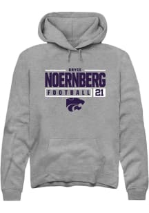 Bryce Noernberg  Rally K-State Wildcats Mens Graphite Football NIL Stacked Box Long Sleeve Hoodie
