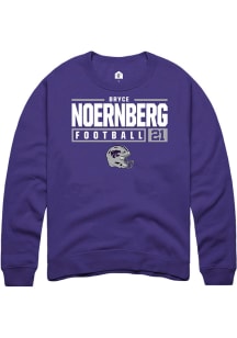 Bryce Noernberg  Rally K-State Wildcats Mens Purple Football NIL Stacked Box Long Sleeve Crew Swea..