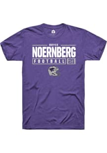 Bryce Noernberg  K-State Wildcats Purple Rally Football NIL Stacked Box Short Sleeve T Shirt