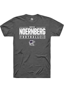 Bryce Noernberg  K-State Wildcats Dark Grey Rally Football NIL Stacked Box Short Sleeve T Shirt