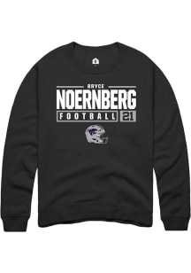 Bryce Noernberg  Rally K-State Wildcats Mens Black Football NIL Stacked Box Long Sleeve Crew Sweat..