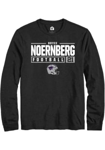 Bryce Noernberg  K-State Wildcats Black Rally Football NIL Stacked Box Long Sleeve T Shirt