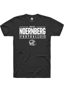 Bryce Noernberg  K-State Wildcats Black Rally Football NIL Stacked Box Short Sleeve T Shirt
