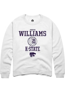 Jordyn Williams  Rally K-State Wildcats Mens White NIL Sport Icon Long Sleeve Crew Sweatshirt