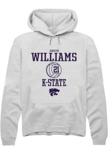 Jordyn Williams  Rally K-State Wildcats Mens White NIL Sport Icon Long Sleeve Hoodie