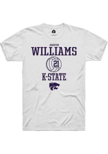 Jordyn Williams  K-State Wildcats White Rally NIL Sport Icon Short Sleeve T Shirt