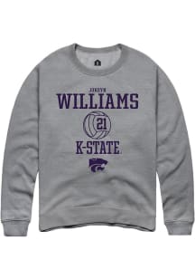 Jordyn Williams  Rally K-State Wildcats Mens Graphite NIL Sport Icon Long Sleeve Crew Sweatshirt