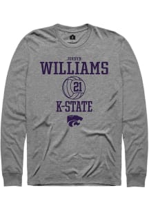 Jordyn Williams  K-State Wildcats Graphite Rally NIL Sport Icon Long Sleeve T Shirt