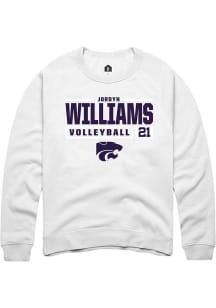 Jordyn Williams  Rally K-State Wildcats Mens White NIL Stacked Box Long Sleeve Crew Sweatshirt