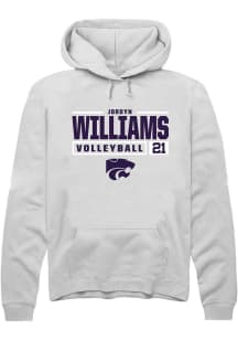 Jordyn Williams  Rally K-State Wildcats Mens White NIL Stacked Box Long Sleeve Hoodie