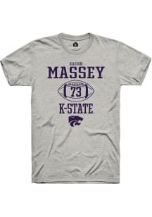 Kaedin Massey  K-State Wildcats Ash Rally Football NIL Sport Icon Short Sleeve T Shirt
