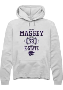 Kaedin Massey  Rally K-State Wildcats Mens White Football NIL Sport Icon Long Sleeve Hoodie