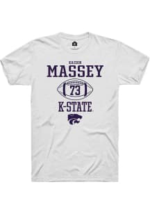 Kaedin Massey  K-State Wildcats White Rally Football NIL Sport Icon Short Sleeve T Shirt
