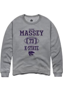 Kaedin Massey  Rally K-State Wildcats Mens Graphite Football NIL Sport Icon Long Sleeve Crew Sweat..