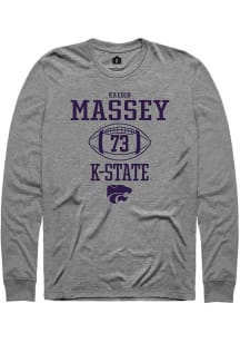 Kaedin Massey  K-State Wildcats Graphite Rally Football NIL Sport Icon Long Sleeve T Shirt
