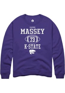 Kaedin Massey  Rally K-State Wildcats Mens Purple Football NIL Sport Icon Long Sleeve Crew Sweatsh..