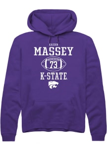 Kaedin Massey  Rally K-State Wildcats Mens Purple Football NIL Sport Icon Long Sleeve Hoodie