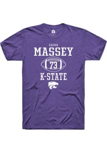 Kaedin Massey  K-State Wildcats Purple Rally Football NIL Sport Icon Short Sleeve T Shirt
