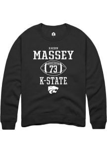 Kaedin Massey  Rally K-State Wildcats Mens Black Football NIL Sport Icon Long Sleeve Crew Sweatshi..